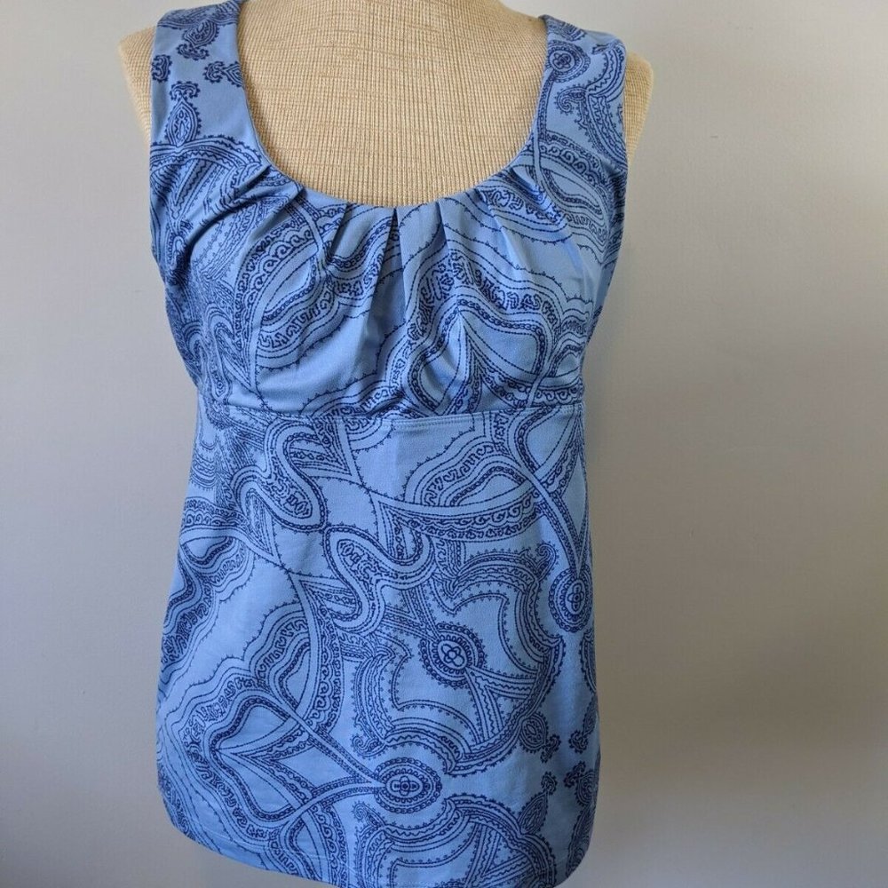 Blue Paisley Print Camisole Tank